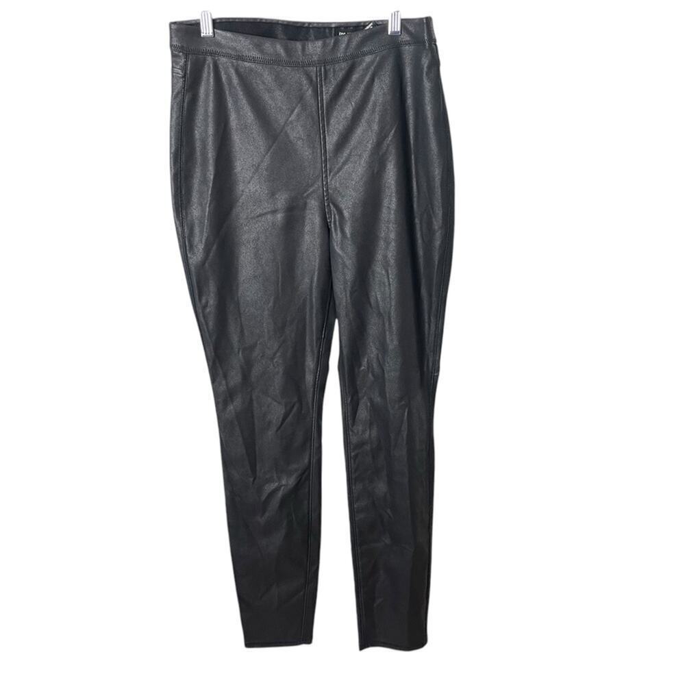 BLANK NYC Black Faux Leather Trousers Pants Leggings, Pull-On High Rise, 30” - Picture 3 of 8